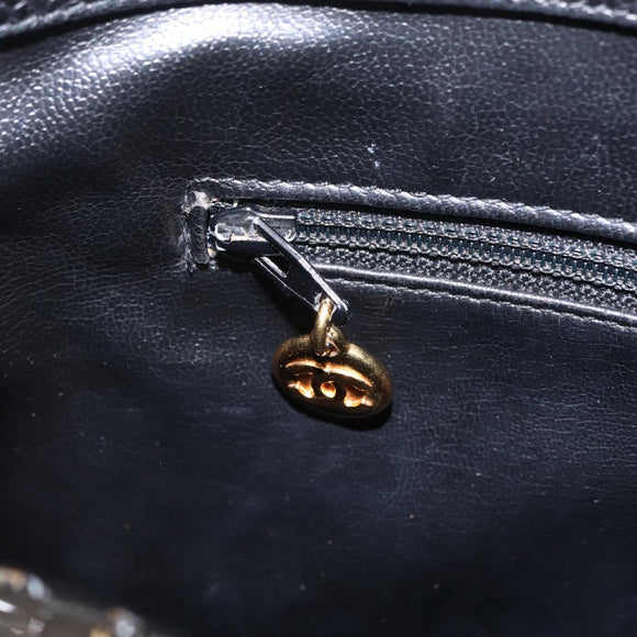 CHANEL Chain Shoulder Tote Bag Leather Black Gold Tone CC Auth 208068V