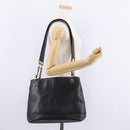 CHANEL Chain Shoulder Tote Bag Leather Black Gold Tone CC Auth 208068V-29