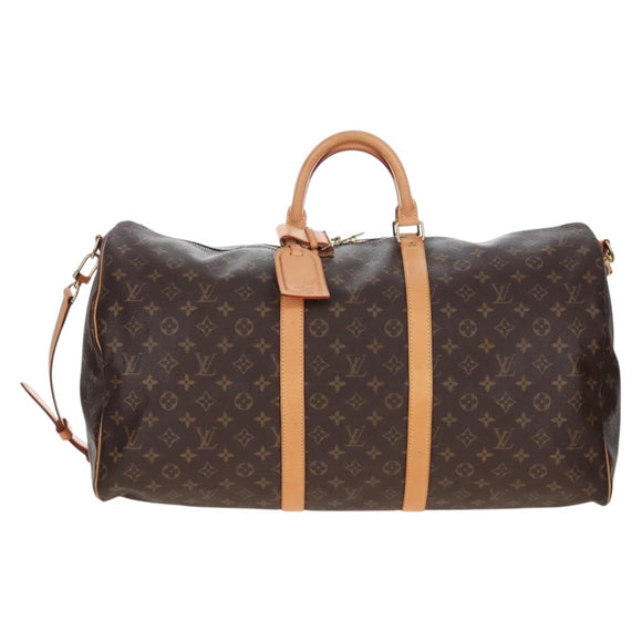 LOUIS VUITTON Monogram Keepall Bandouliere 55 Boston Bag M41414 LV Auth 208070V