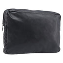 Bottega Veneta INTRECCIATO Clutch Bag Leather Black Auth 208072A-1