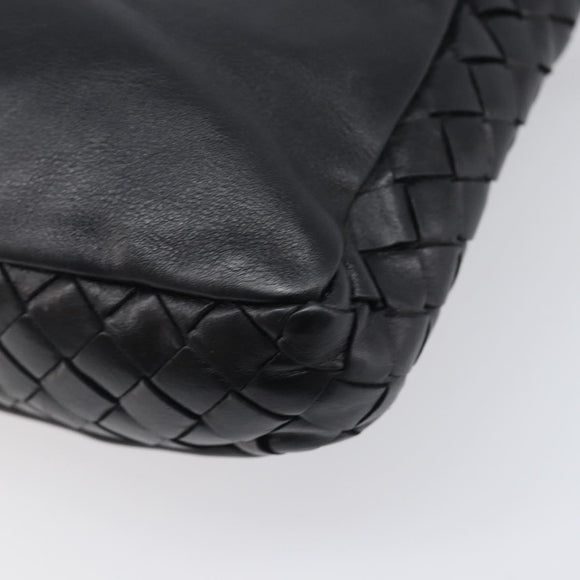 Bottega Veneta INTRECCIATO Clutch Bag Leather Black Auth 208072A