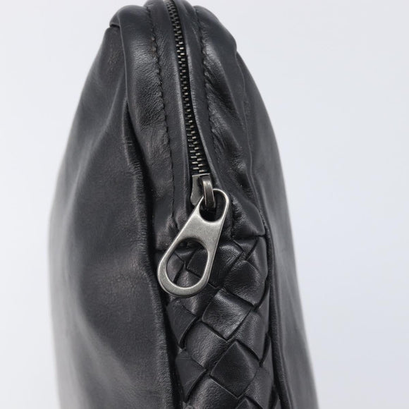Bottega Veneta INTRECCIATO Clutch Bag Leather Black Auth 208072A