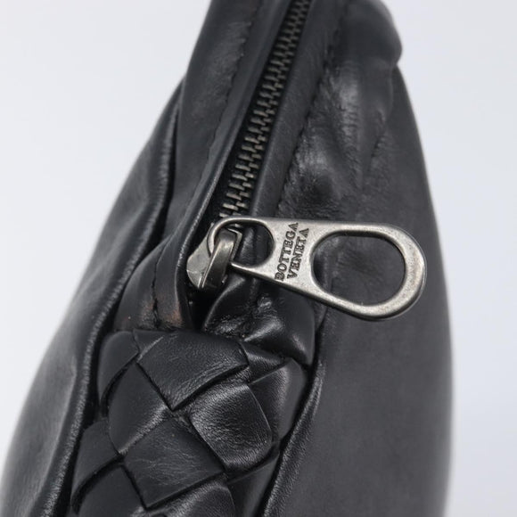 Bottega Veneta INTRECCIATO Clutch Bag Leather Black Auth 208072A