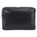Bottega Veneta INTRECCIATO Clutch Bag Leather Black Auth 208072A-13