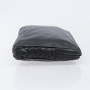 Bottega Veneta INTRECCIATO Clutch Bag Leather Black Auth 208072A-3