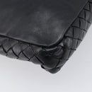 Bottega Veneta INTRECCIATO Clutch Bag Leather Black Auth 208072A-14