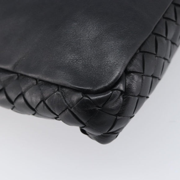 Bottega Veneta INTRECCIATO Clutch Bag Leather Black Auth 208072A