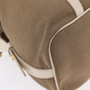 PRADA Jacquard Tote Bag Canvas Brown Gold Tone Auth 208073V-14