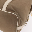 PRADA Jacquard Tote Bag Canvas Brown Gold Tone Auth 208073V-15