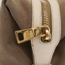 PRADA Jacquard Tote Bag Canvas Brown Gold Tone Auth 208073V-16