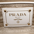 PRADA Jacquard Tote Bag Canvas Brown Gold Tone Auth 208073V-20