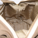 PRADA Jacquard Tote Bag Canvas Brown Gold Tone Auth 208073V-22