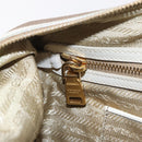 PRADA Jacquard Tote Bag Canvas Brown Gold Tone Auth 208073V-24
