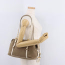 PRADA Jacquard Tote Bag Canvas Brown Gold Tone Auth 208073V-28