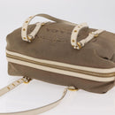 PRADA Jacquard Tote Bag Canvas Brown Gold Tone Auth 208073V-6
