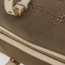 PRADA Jacquard Tote Bag Canvas Brown Gold Tone Auth 208073V-7