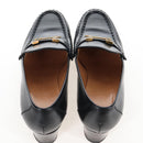 HERMES Moccasin Constance loafers Leather "35 1/2" Black Gold Tone Auth 208074V-14