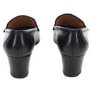 HERMES Moccasin Constance loafers Leather "35 1/2" Black Gold Tone Auth 208074V-3