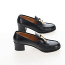 HERMES Moccasin Constance loafers Leather "35 1/2" Black Gold Tone Auth 208074V-5