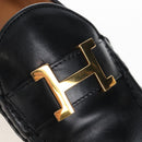 HERMES Moccasin Constance loafers Leather "35 1/2" Black Gold Tone Auth 208074V-8