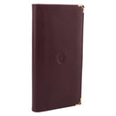 Cartier Long Wallet Leather Bordeaux Gold Auth 208075V-1