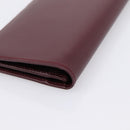 Cartier Long Wallet Leather Bordeaux Gold Auth 208075V-10