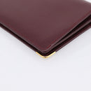 Cartier Long Wallet Leather Bordeaux Gold Auth 208075V-11