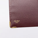 Cartier Long Wallet Leather Bordeaux Gold Auth 208075V-12