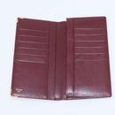 Cartier Long Wallet Leather Bordeaux Gold Auth 208075V-13