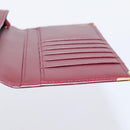 Cartier Long Wallet Leather Bordeaux Gold Auth 208075V-14