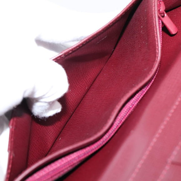 Cartier Long Wallet Leather Bordeaux Gold Auth 208075V