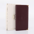 Cartier Long Wallet Leather Bordeaux Gold Auth 208075V-23