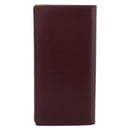Cartier Long Wallet Leather Bordeaux Gold Auth 208075V-3