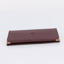 Cartier Long Wallet Leather Bordeaux Gold Auth 208075V-4