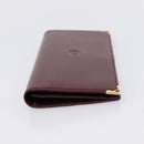 Cartier Long Wallet Leather Bordeaux Gold Auth 208075V-7