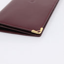 Cartier Long Wallet Leather Bordeaux Gold Auth 208075V-8