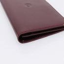 Cartier Long Wallet Leather Bordeaux Gold Auth 208075V-9
