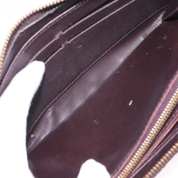 LOUIS VUITTON Monogram Vernis Zippy Wallet Amarante M93522 LV Auth 208076