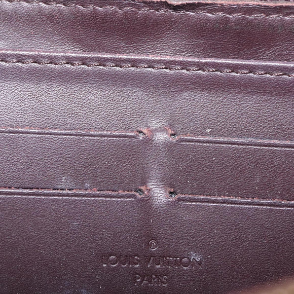 LOUIS VUITTON Monogram Vernis Zippy Wallet Amarante M93522 LV Auth 208076