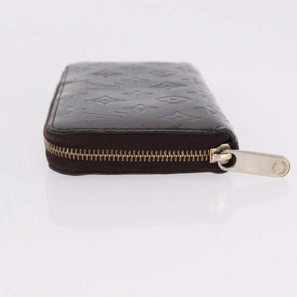 LOUIS VUITTON Monogram Vernis Zippy Wallet Amarante M93522 LV Auth 208076