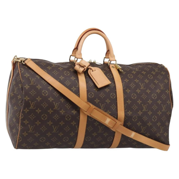 LOUIS VUITTON Monogram Keepall Bandouliere 55 Boston Bag M41414 LV Auth 208077V