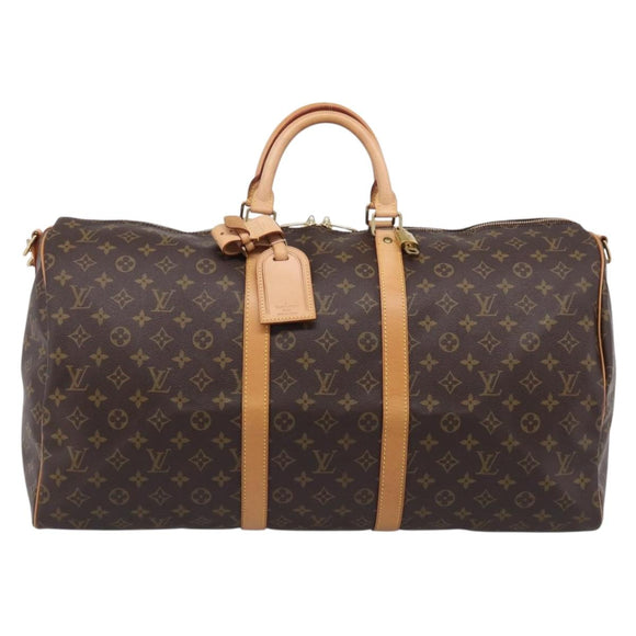LOUIS VUITTON Monogram Keepall Bandouliere 55 Boston Bag M41414 LV Auth 208077V