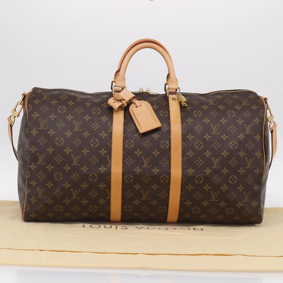 LOUIS VUITTON Monogram Keepall Bandouliere 55 Boston Bag M41414 LV Auth 208077V