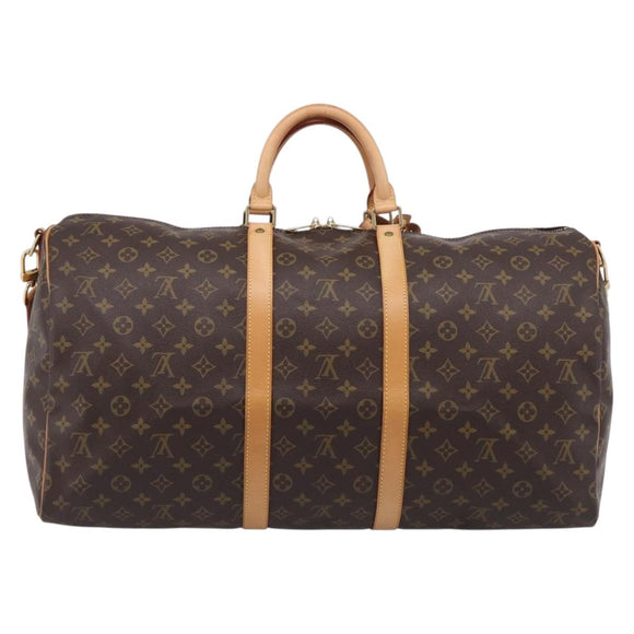 LOUIS VUITTON Monogram Keepall Bandouliere 55 Boston Bag M41414 LV Auth 208077V
