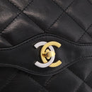 CHANEL Paris Exclusive Matelasse Chain Shoulder Bag Lamb Skin Black Auth 208078V-18