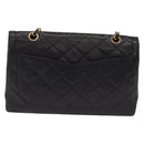 CHANEL Paris Exclusive Matelasse Chain Shoulder Bag Lamb Skin Black Auth 208078V-2