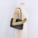 CHANEL Paris Exclusive Matelasse Chain Shoulder Bag Lamb Skin Black Auth 208078V-33