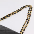 CHANEL Paris Exclusive Matelasse Chain Shoulder Bag Lamb Skin Black Auth 208078V-14