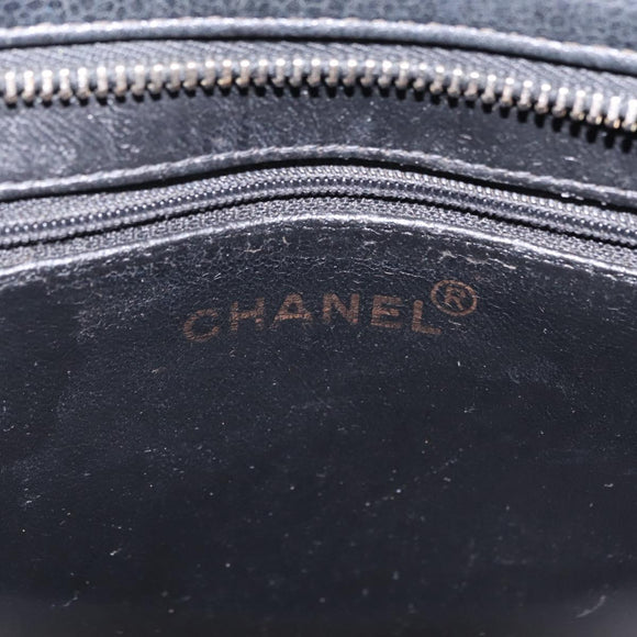 CHANEL Reissue Tote Bag Caviar Skin Black Gold Tone CC Auth 208079V