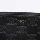 CELINE Macadam Canvas Coin Purse Black Gold Auth 208083V-17